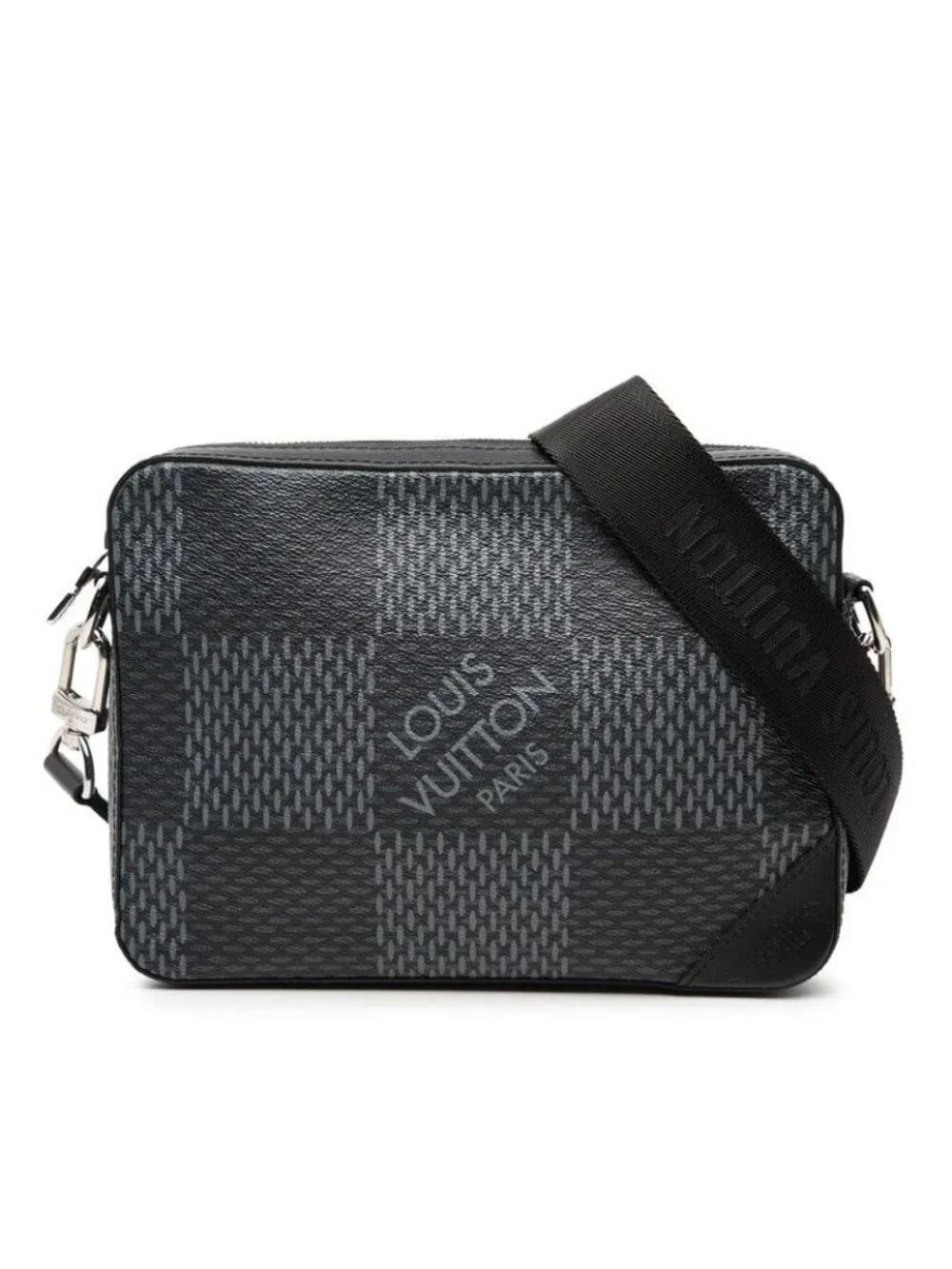 Louis Vuitton Damier Graphite Trio Messenger Shoulder Bag Black Leather